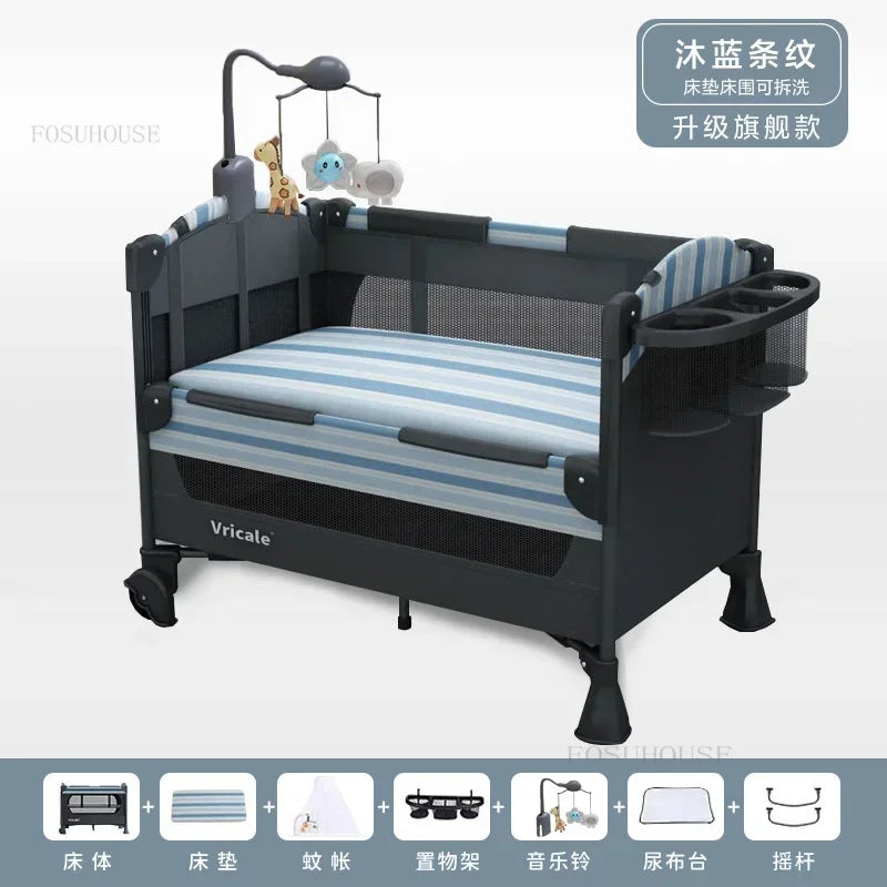 Foldable Baby Cradle Bed Multi-functional Children's Beds Portable