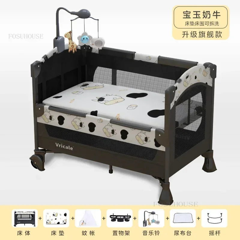 Foldable Baby Cradle Bed Multi-functional Children's Beds Portable