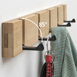Foldable Coat Rack Bamboo Hat Hanger With Hook