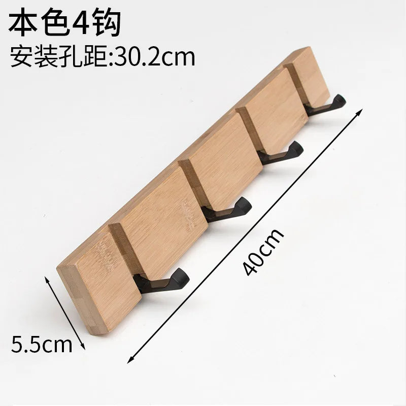 Foldable Coat Rack Bamboo Hat Hanger With Hook