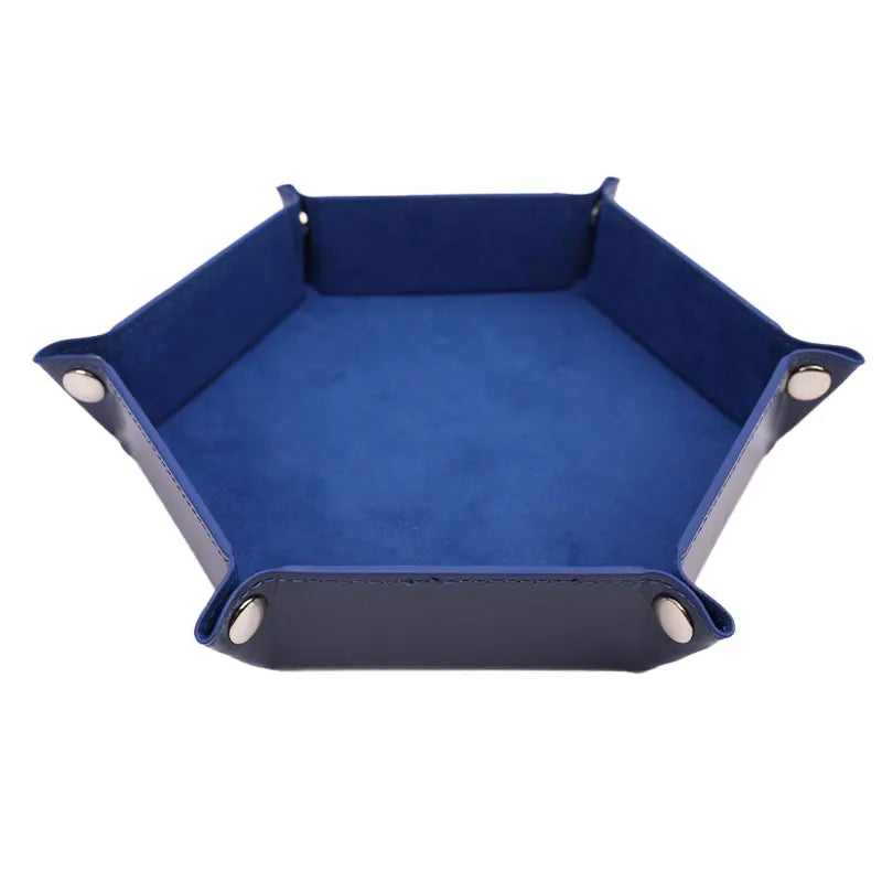 Foldable Dice Tray Box PU Leather Folding Hexagon