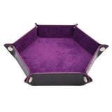 Foldable Dice Tray Box PU Leather Folding Hexagon