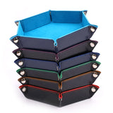 Foldable Dice Tray Box PU Leather Folding Hexagon