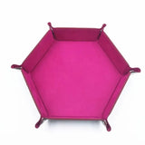 Foldable Dice Tray Box PU Leather Folding Hexagon