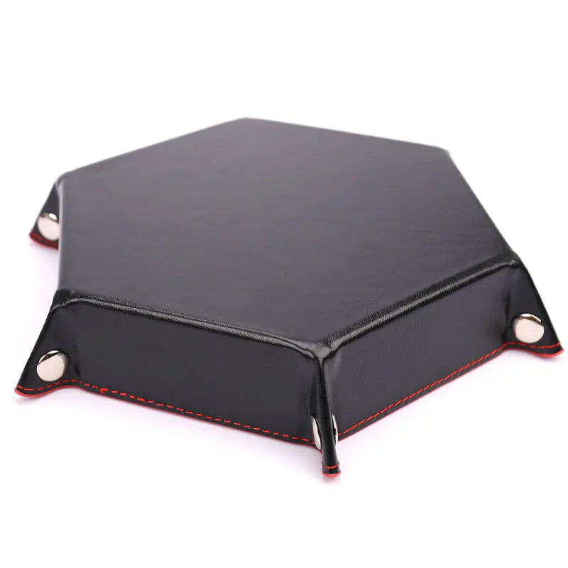 Foldable Dice Tray Box PU Leather Folding Hexagon