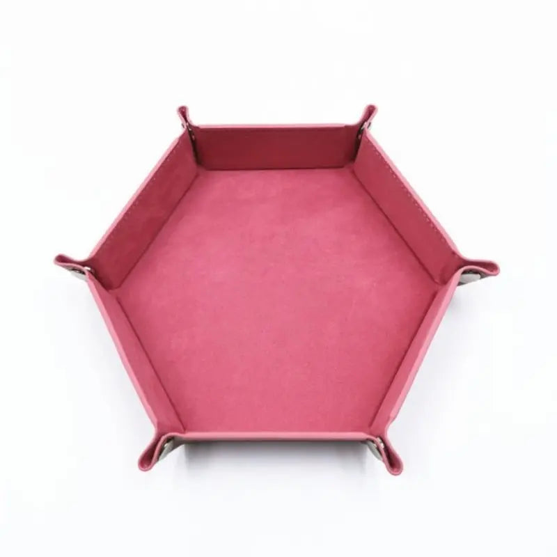 Foldable Dice Tray Box PU Leather Folding Hexagon