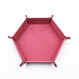 Foldable Dice Tray Box PU Leather Folding Hexagon