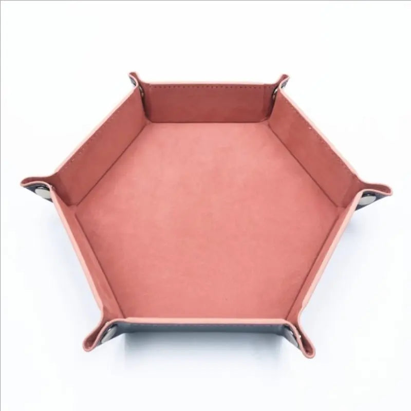 Foldable Dice Tray Box PU Leather Folding Hexagon