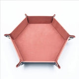 Foldable Dice Tray Box PU Leather Folding Hexagon