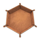 Foldable Dice Tray Box PU Leather Folding Hexagon