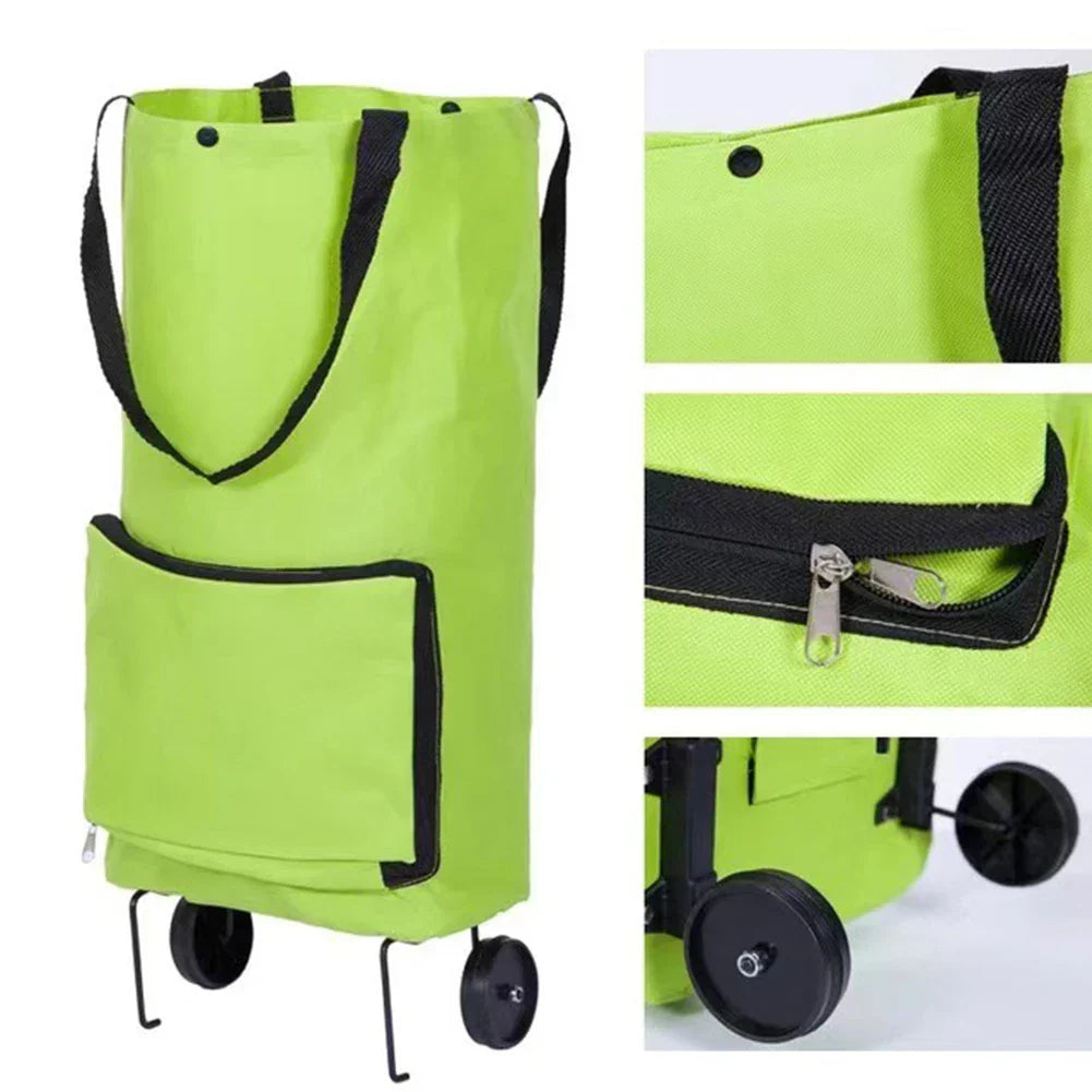 Foldable Portable Trolley Case With Wheels Multifunction Reusable Shopping Bag Non-woven Fabric Supermarket Grocery Pull Cart Ba