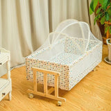 Foldable Shaker with Mosquito Net,Solid Wood Cradle Bed Can Swing,Baby Stroller,mobile Baby Carriage，Infant Crib,baby Nest Bed