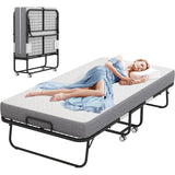 Folding Bed with Mattress,Portable Rollaway Bed,Foldable Bed with