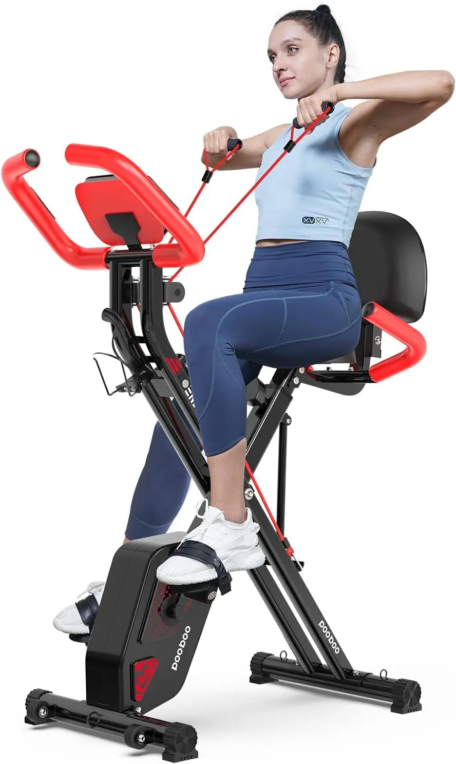 Folding Exercise Bike, Foldable Fitness Stationary Bike Machine,