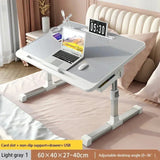 Folding Laptop Table, Liftable Bed Table with Light,