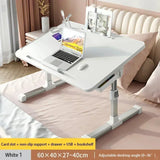 Folding Laptop Table, Liftable Bed Table with Light,