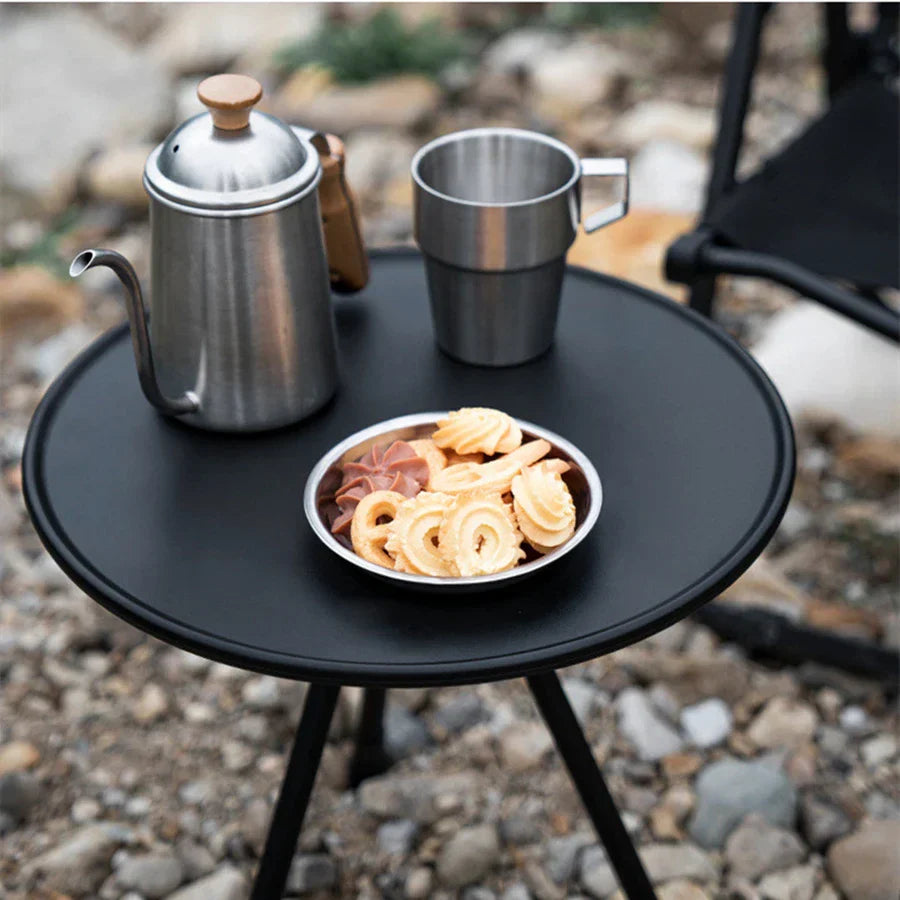 Folding Round Table Portable Telescopic Outdoor Three-legged Dining