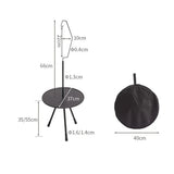 Folding Round Table Portable Telescopic Outdoor Three-legged Dining