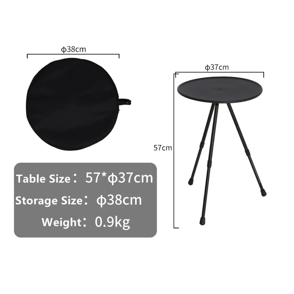 Folding Round Table Portable Telescopic Outdoor Three-legged Dining