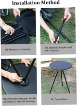 Folding Round Table Portable Telescopic Outdoor Three-legged Dining