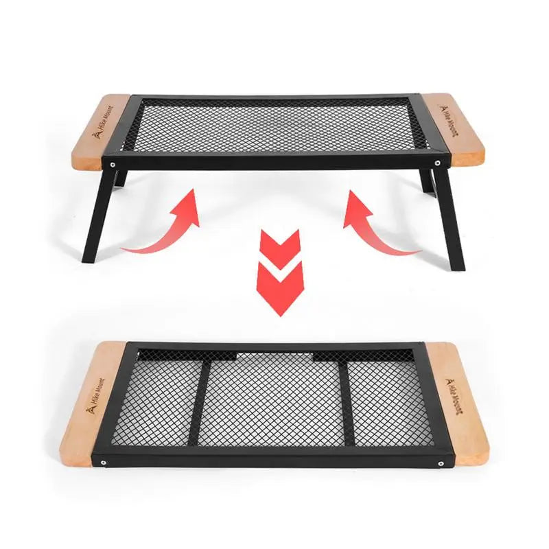 Folding Table With Iron Mesh Outdoor Camping Portable