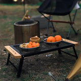 Folding Table With Iron Mesh Outdoor Camping Portable