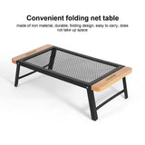 Folding Table With Iron Mesh Outdoor Camping Portable