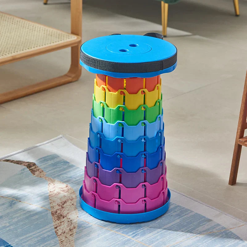 Folding Telescopic Stool Portable Lightweight Thickened Plastic Stools