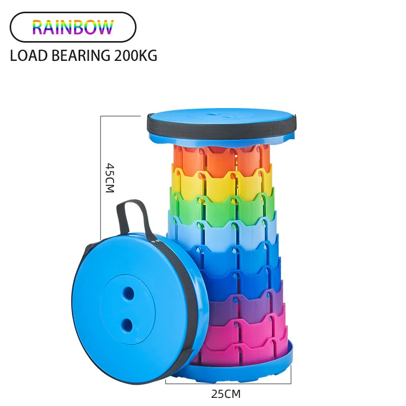 Folding Telescopic Stool Portable Lightweight Thickened Plastic Stools
