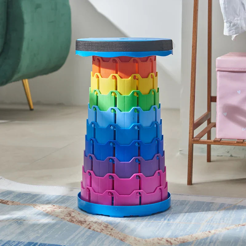 Folding Telescopic Stool Portable Lightweight Thickened Plastic Stools