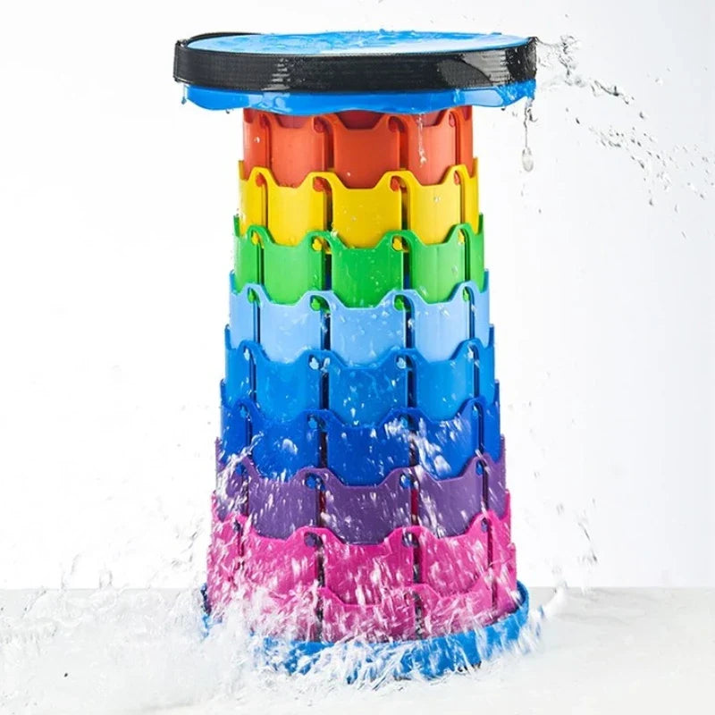 Folding Telescopic Stool Portable Lightweight Thickened Plastic Stools