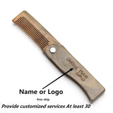 Folding Wood Beard Combs For Men Natural Sandalwood