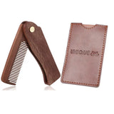 Folding Wood Beard Combs For Men Natural Sandalwood