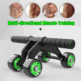 Four Wheeled Abdominal Wheel Ab Roller Non-slip Arm