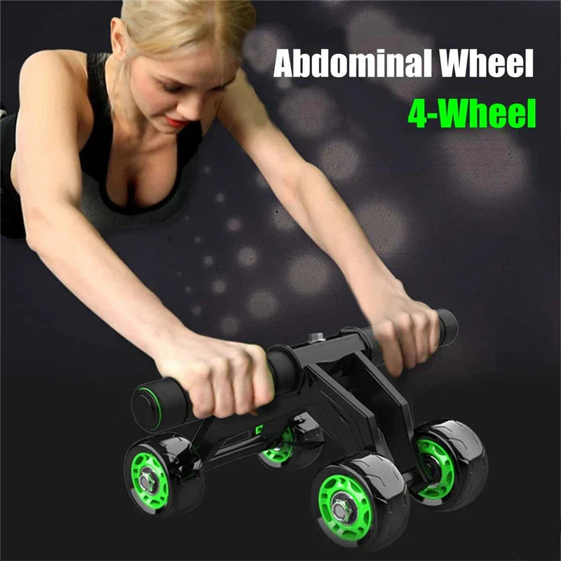 Four Wheeled Abdominal Wheel Ab Roller Non-slip Arm