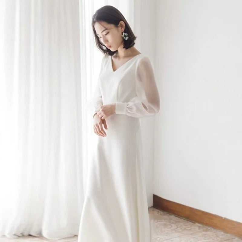 French White Wedding Dresses for Bride Elegant Sexy