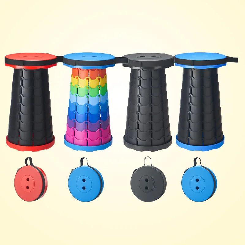 GIANXI Portable Folding Telescopic Stool Lightweight Plastic Subway