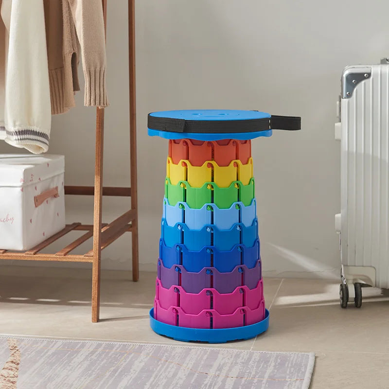 GIANXI Portable Folding Telescopic Stool Lightweight Plastic Subway