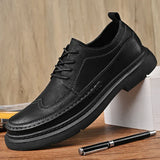 Genuine Leather Men Casual Shoes Luxury Men Oxfords Shoes British Style Brogue Shoes Lace-up Men Leisure Shoes Plus Size 38-46