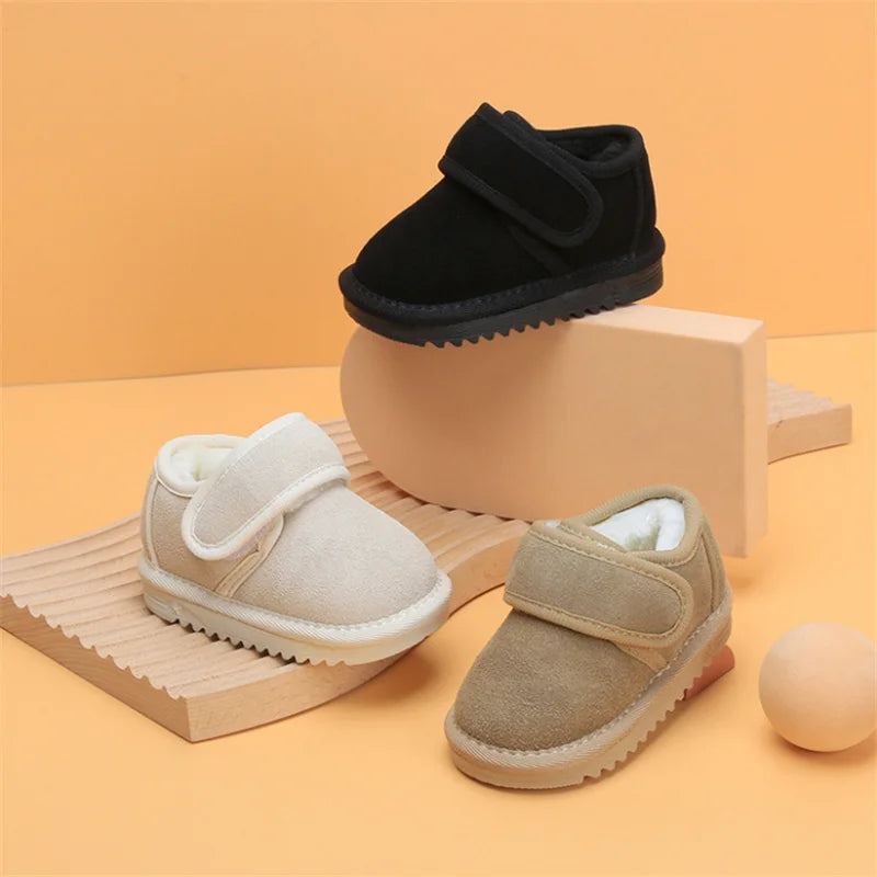 Genuine Leather Winter Baby Shoes Warm Plush Toddler