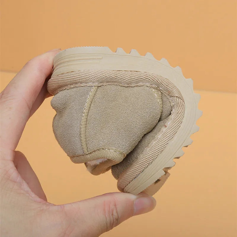 Genuine Leather Winter Baby Shoes Warm Plush Toddler