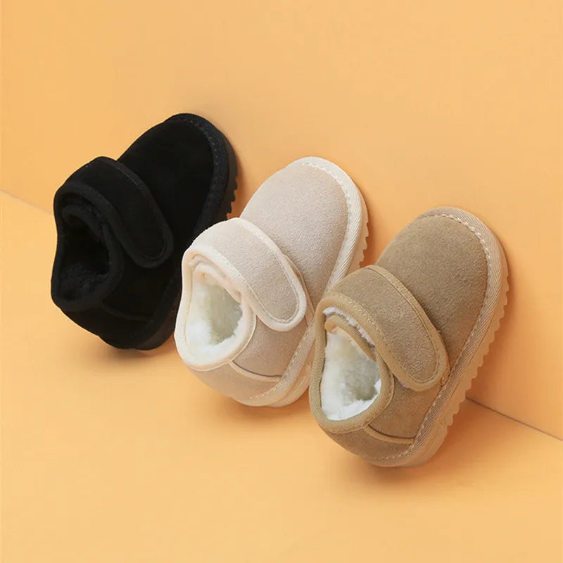 Genuine Leather Winter Baby Shoes Warm Plush Toddler