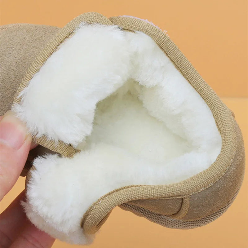 Genuine Leather Winter Baby Shoes Warm Plush Toddler