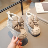 Girls Boots Bow Hook & Loop Versatile Soft