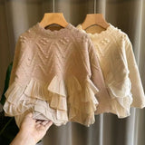 Girls Pullover Sweater Childrens Lace Style Childrens Clothing