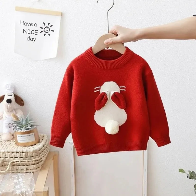 Girls' Sweater Rabbit Fashionable Little Girls' Winter and