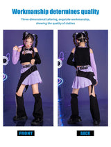 Girls jazz dance long sleeve top skirt children's