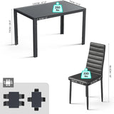 Gizoon 5 Piece Glass Dining Table Set, Kitchen