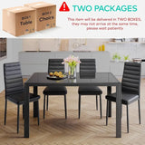 Gizoon 5 Piece Glass Dining Table Set, Kitchen