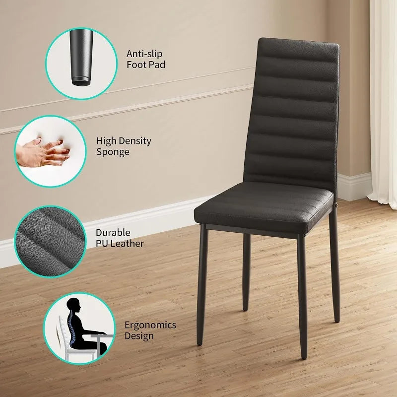 Gizoon 5 Piece Glass Dining Table Set, Kitchen